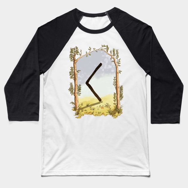 rune kenaz - magical symbol Baseball T-Shirt by Karolina Studena-art